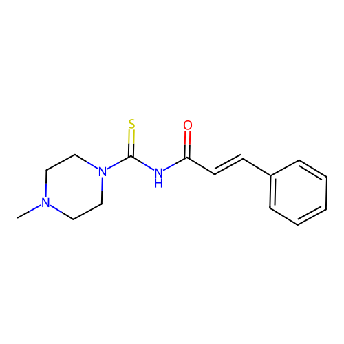 N-[(4-methyl-1-piperazinyl)carbothioyl]-3-phenylacrylamide structure