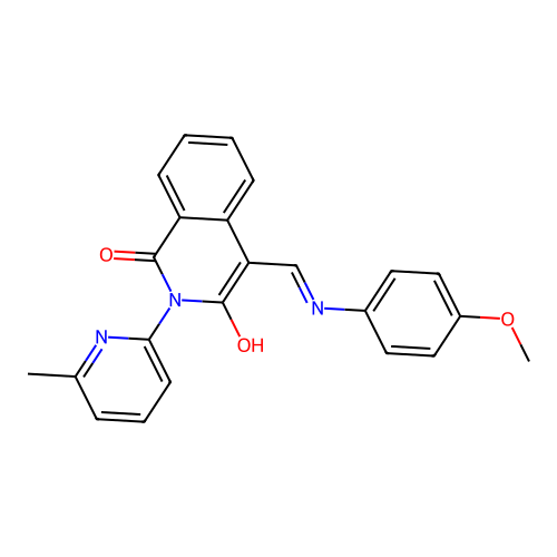 (4E)-4-[(4-methoxyanilino)methylidene]-2-(6-methylpyridin-2-yl)isoquinoline-1,3-dione structure