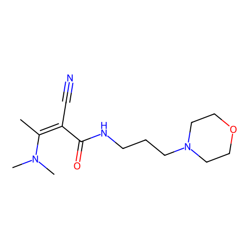 (2Z)-2-cyano-3-(dimethylamino)-N-[3-(morpholin-4-yl)propyl]but-2-enamide structure