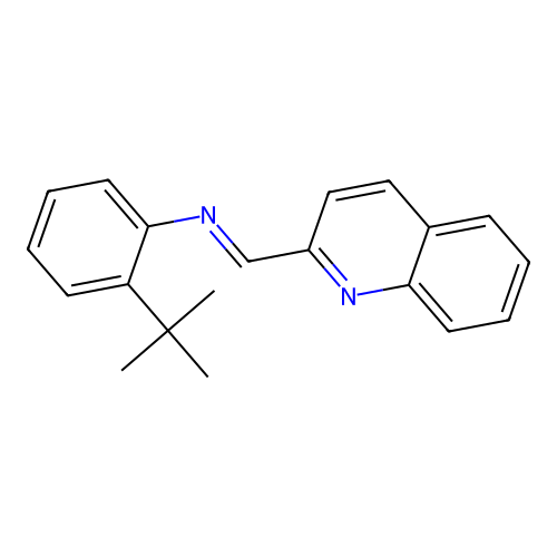 N-(2-tert-butylphenyl)-N-(2-quinolinylmethylene)amine structure