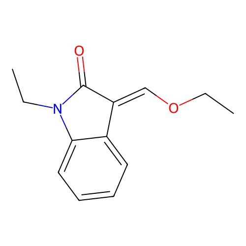 (E)-3-(ethoxymethylene)-1-ethylindolin-2-one structure