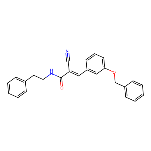 (E)-2-Cyano-N-(2-phenylethyl)-3-(3-phenylmethoxyphenyl)prop-2-enamide structure