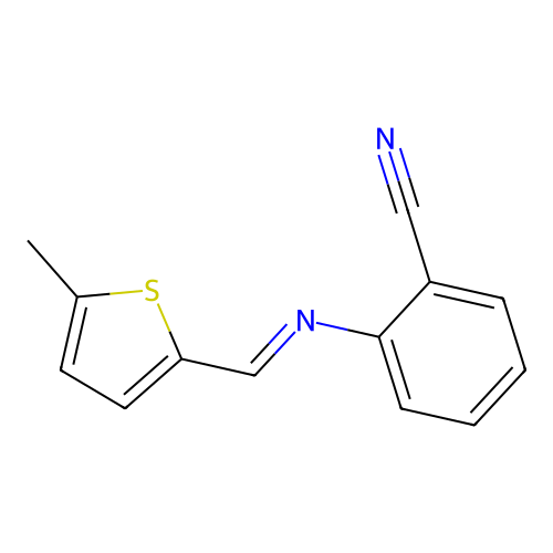 2-{[(5-Methylthien-2-yl)methylene]amino}benzonitrile structure