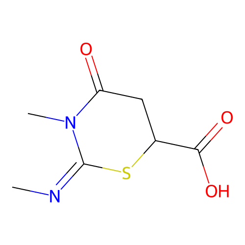 3-Methyl-2-methylimino-4-oxo-[1,3]thiazinane-6-carboxylic acid structure