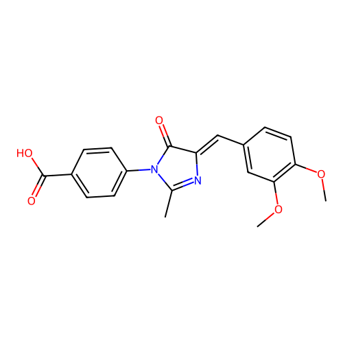 4-[(4Z)-4-[(3,4-dimethoxyphenyl)methylidene]-2-methyl-5-oxoimidazol-1-yl]benzoic acid structure
