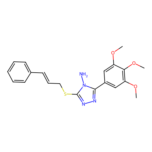 3-(Cinnamylthio)-5-(3,4,5-trimethoxyphenyl)-4H-1,2,4-triazol-4-amine structure