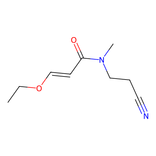 (2E)-N-(2-cyanoethyl)-3-ethoxy-N-methylprop-2-enamide structure