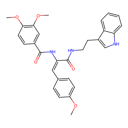 (E)-N-(3-((2-(1H-indol-3-yl)ethyl)amino)-1-(4-methoxyphenyl)-3-oxoprop-1-en-2-yl)-3,4-dimethoxybenzamide structure