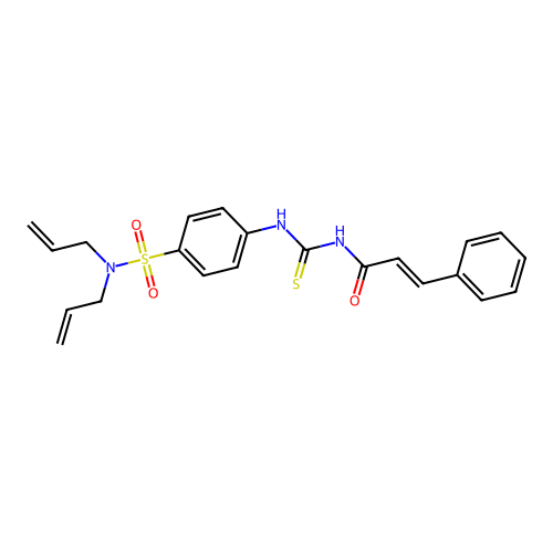 N,N-diallyl-4-{[(cinnamoylamino)carbothioyl]amino}benzenesulfonamide structure