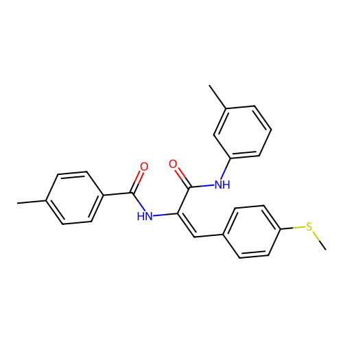 4-Methyl-N-[2-(4-methylsulfanyl-phenyl)-1-m-tolylcarbamoyl-vinyl]-benzamide structure