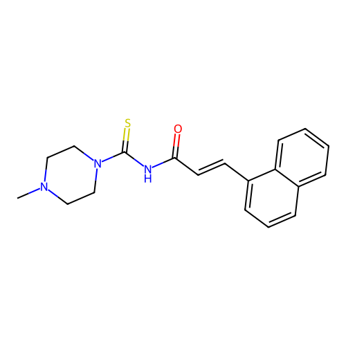 N-[(4-methyl-1-piperazinyl)carbothioyl]-3-(1-naphthyl)acrylamide structure