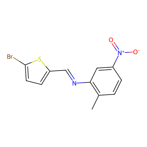 N-[(5-bromo-2-thienyl)methylene]-2-methyl-5-nitroaniline structure