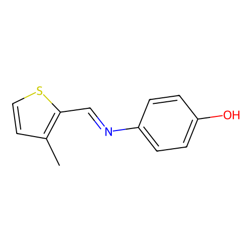 4-[(3-Methylthiophen-2-yl)methylideneamino]phenol structure
