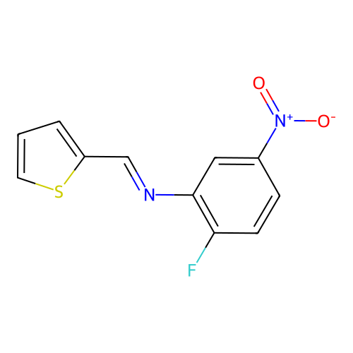 2-fluoro-5-nitro-N-(2-thienylmethylene)aniline structure