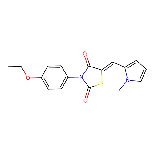 (5Z)-3-(4-ethoxyphenyl)-5-[(1-methylpyrrol-2-yl)methylidene]-1,3-thiazolidine-2,4-dione structure