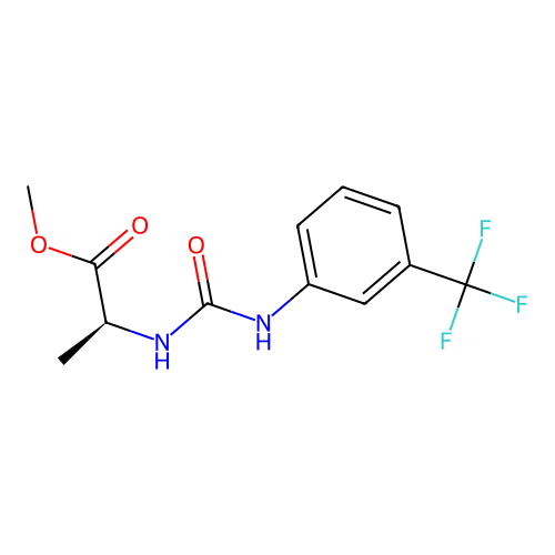 (S)-methyl 2-(3-(3-(trifluoromethyl)phenyl)ureido)propanoate structure