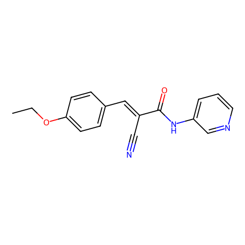 (E)-2-Cyano-3-(4-ethoxy-phenyl)-N-pyridin-3-yl-acrylamide structure