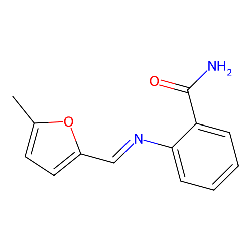 2-{[(5-Methyl-2-furyl)methylene]amino}benzamide structure