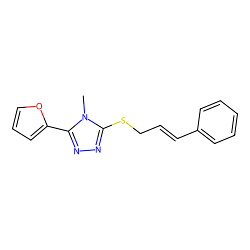 Cinnamyl 5-(2-furyl)-4-methyl-4H-1,2,4-triazol-3-YL sulfide structure
