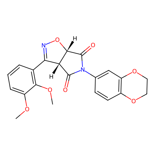 (3aR,6aS)-5-(2,3-dihydro-1,4-benzodioxin-6-yl)-3-(2,3-dimethoxyphenyl)-3a,6a-dihydropyrrolo[3,4-d][1,2]oxazole-4,6-dione structure