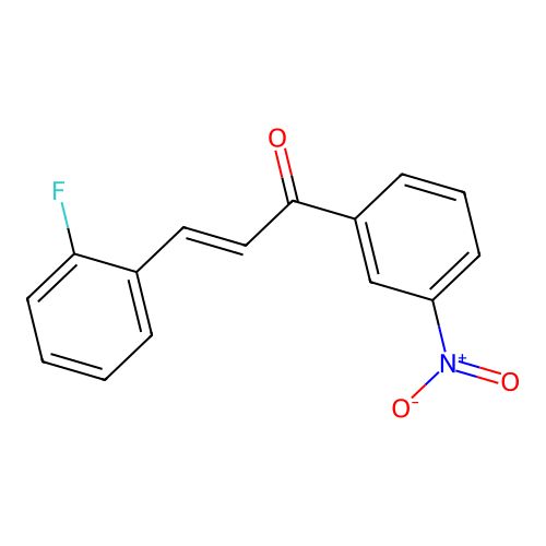 (E)-3-(2-fluorophenyl)-1-(3-nitrophenyl)prop-2-en-1-one structure