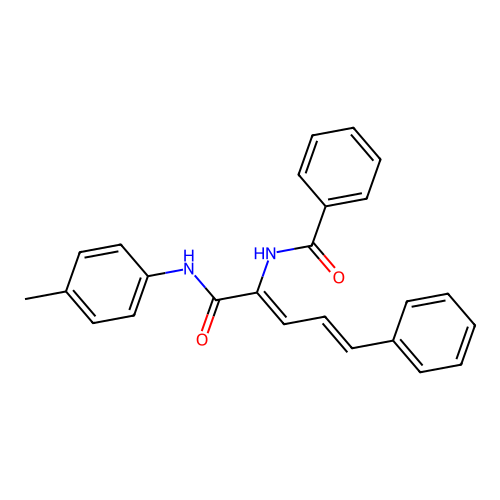 N-((2Z,4E)-1-oxo-5-phenyl-1-(p-tolylamino)penta-2,4-dien-2-yl)benzamide structure