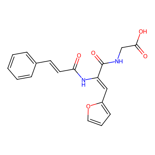 {(Z)-3-Furan-2-yl-2-[(E)-(3-phenyl-acryloyl)amino]-acryloylamino}-acetic acid structure