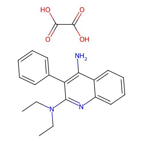 N2,N2-diethyl-3-phenylquinoline-2,4-diamine oxalate structure