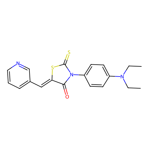3-(4-Diethylamino-phenyl)-5-pyridin-3-ylmethylene-2-thioxo-thiazolidin-4-one structure