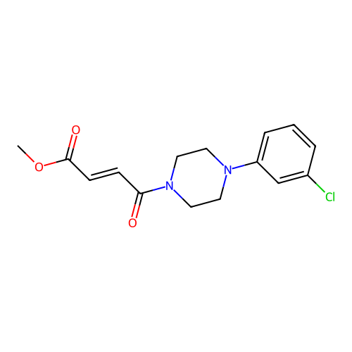 Methyl 4-[4-(3-chlorophenyl)-1-piperazinyl]-4-oxo-2-butenoate structure