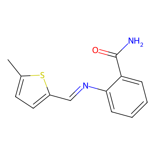 2-[(5-Methylthiophen-2-yl)methylideneamino]benzamide structure