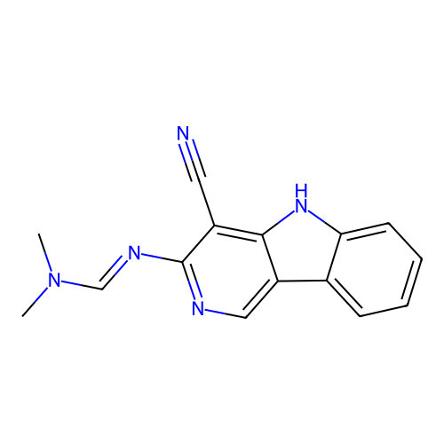 N'-(4-Cyano-5H-pyrido[4,3-b]indol-3-yl)-N,N-dimethylimidoformamide structure