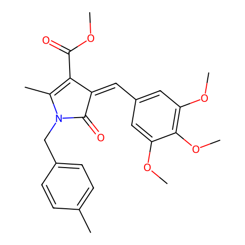 methyl (4Z)-2-methyl-1-(4-methylbenzyl)-5-oxo-4-(3,4,5-trimethoxybenzylidene)-4,5-dihydro-1H-pyrrole-3-carboxylate structure