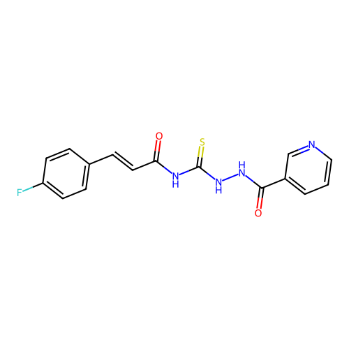3-(4-Fluoro-phenyl)-N-[N'-(pyridine-3-carbonyl)-hydrazinocarbothioyl]-acrylamide structure