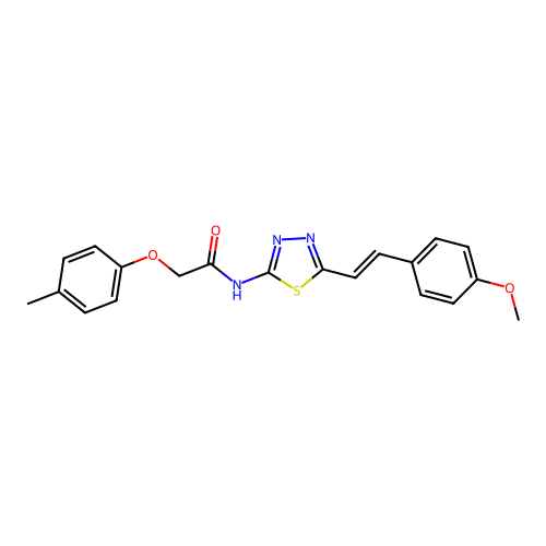 (E)-N-(5-(4-methoxystyryl)-1,3,4-thiadiazol-2-yl)-2-(p-tolyloxy)acetamide structure