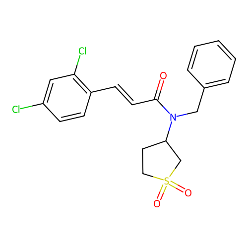 (E)-N-benzyl-3-(2,4-dichlorophenyl)-N-(1,1-dioxothiolan-3-yl)prop-2-enamide structure