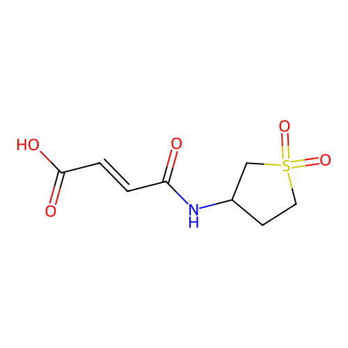 (2E)-4-[(1,1-dioxidotetrahydrothiophen-3-yl)amino]-4-oxobut-2-enoic acid structure
