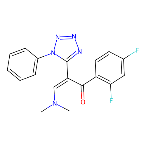 1-(2,4-difluorophenyl)-3-(dimethylamino)-2-(1-phenyl-1H-tetraazol-5-yl)-2-propen-1-one structure