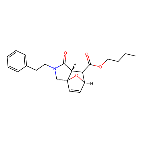 (3aS,6R,7aR)-butyl 1-oxo-2-phenethyl-1,2,3,6,7,7a-hexahydro-3a,6-epoxyisoindole-7-carboxylate structure