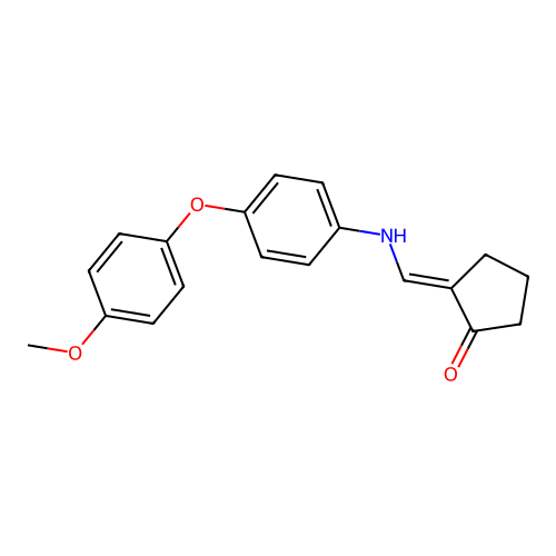 (2E)-2-({[4-(4-methoxyphenoxy)phenyl]amino}methylidene)cyclopentanone structure