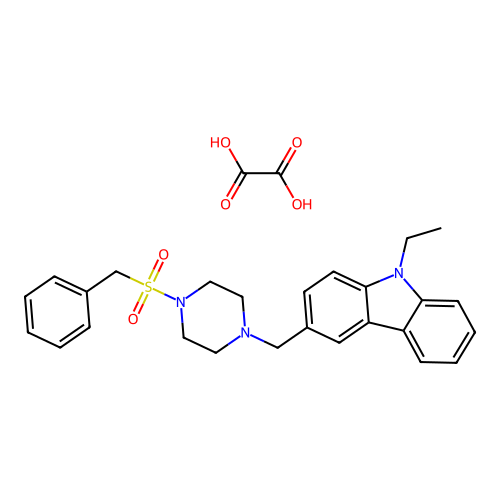 3-{[4-(benzylsulfonyl)-1-piperazinyl]methyl}-9-ethyl-9H-carbazole oxalate structure
