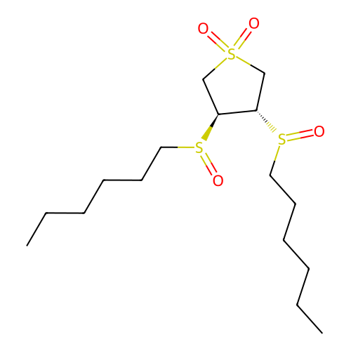 (3S,4S)-3,4-bis((R)-hexylsulfinyl)tetrahydrothiophene 1,1-dioxide structure