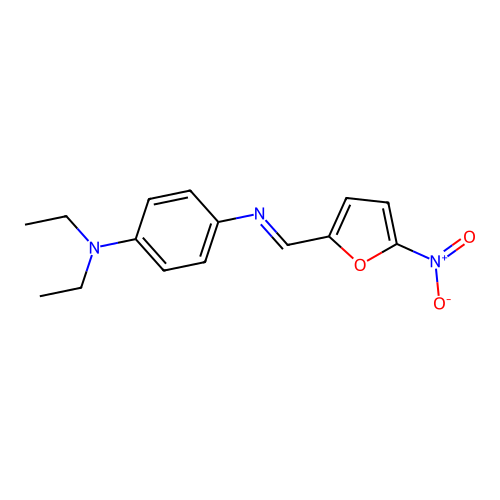 N~1~,N~1~-diethyl-N~4~-[(5-nitro-2-furyl)methylene]-1,4-benzenediamine structure
