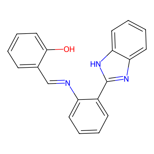 2-[(E)-{[2-(1H-benzimidazol-2-yl)phenyl]imino}methyl]phenol structure
