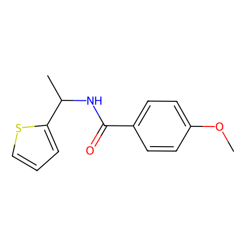 4-methoxy-N-(1-thiophen-2-ylethyl)benzamide structure