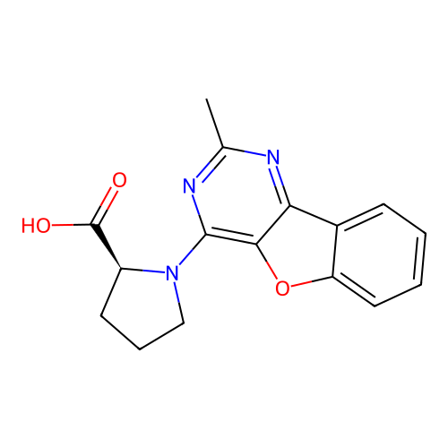 (2-Methylbenzofuro[3,2-d]pyrimidin-4-yl)-L-proline structure
