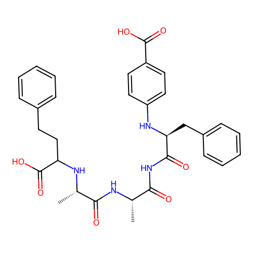 N-(1-carboxy-3-phenylpropyl)-alanyl-alanyl-phenylalanine-4-aminobenzoate structure
