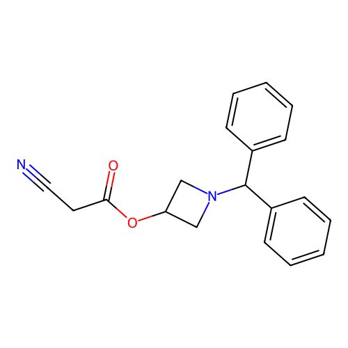 1-Benzhydrylazetidin-3-yl 2-cyanoacetate structure