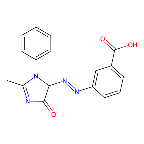 3-[(1E)-2-(2-METHYL-4-OXO-1-PHENYL-4,5-DIHYDRO-1H-IMIDAZOL-5-YL)DIAZEN-1-YL]BENZOIC ACID structure