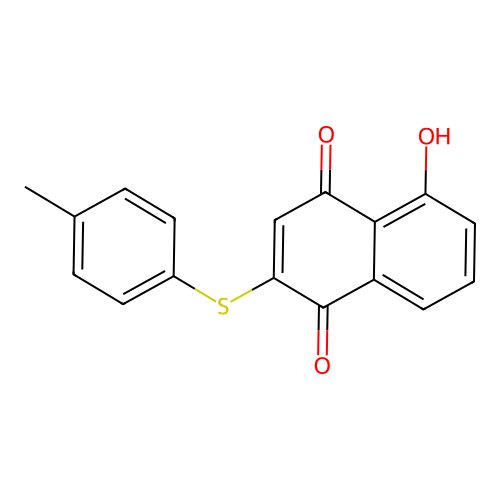 5-Hydroxy-2-(p-tolylthio)naphthalene-1,4-dione structure